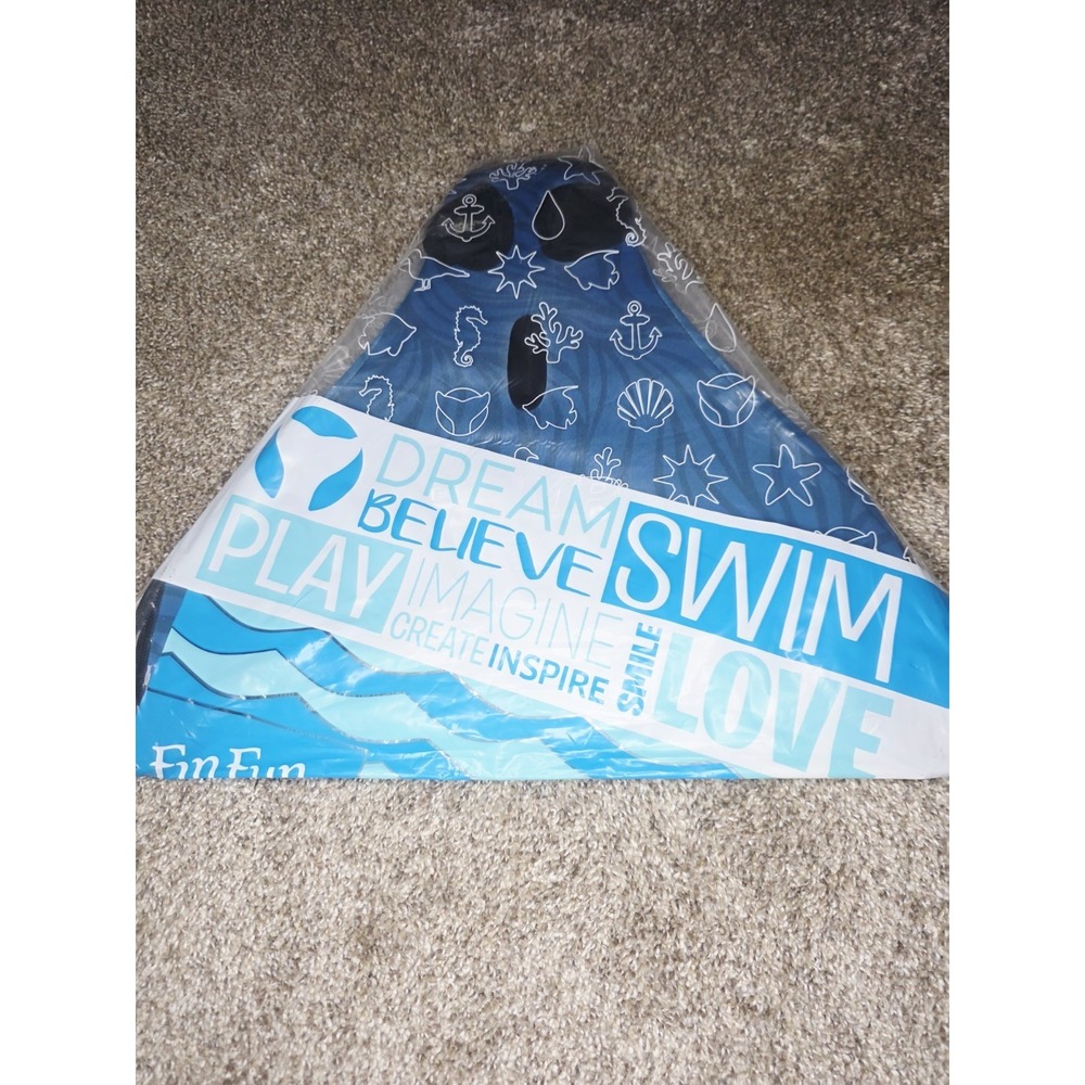 Fin Fun Mermaid Monofin, Swim for Junior - Ages 6-11, Blue Trim Black - Picture 2 of 2
